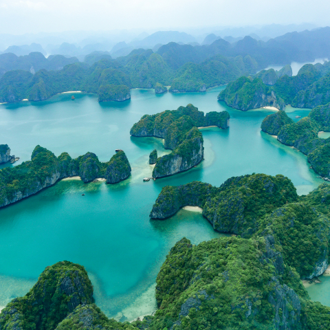 Ha Long Bay's iconic limestone karsts